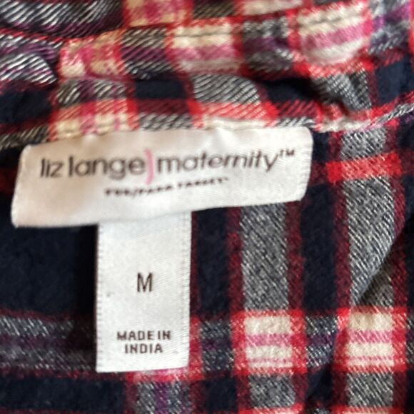 Liz Lange Maternity Flannel Top Size Medium - Picture 3 of 5